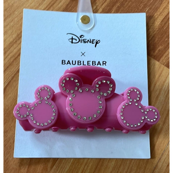 Disney x Baublebar hair clips  Pink 4" clip with rhinestones  Perfect for a trip - Picture 1 of 1